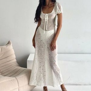 VRG GIRL Mon Beau Bias Cut Maxi Dress White DRESS size 10 new